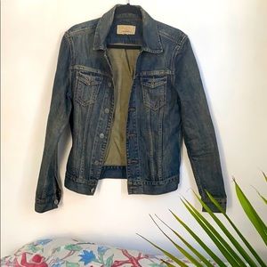 All Saints Distressed Denim Trucker Jacket